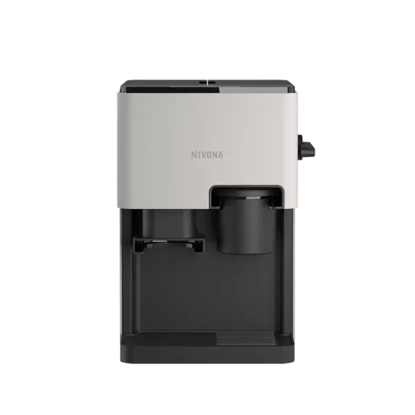 Moderne NIVONA CUBE 4102 Kaffeemaschine in Schwarz und Weiß mit klaren Linien und kompaktem Design für anspruchsvolle Kaffeeliebhaber
